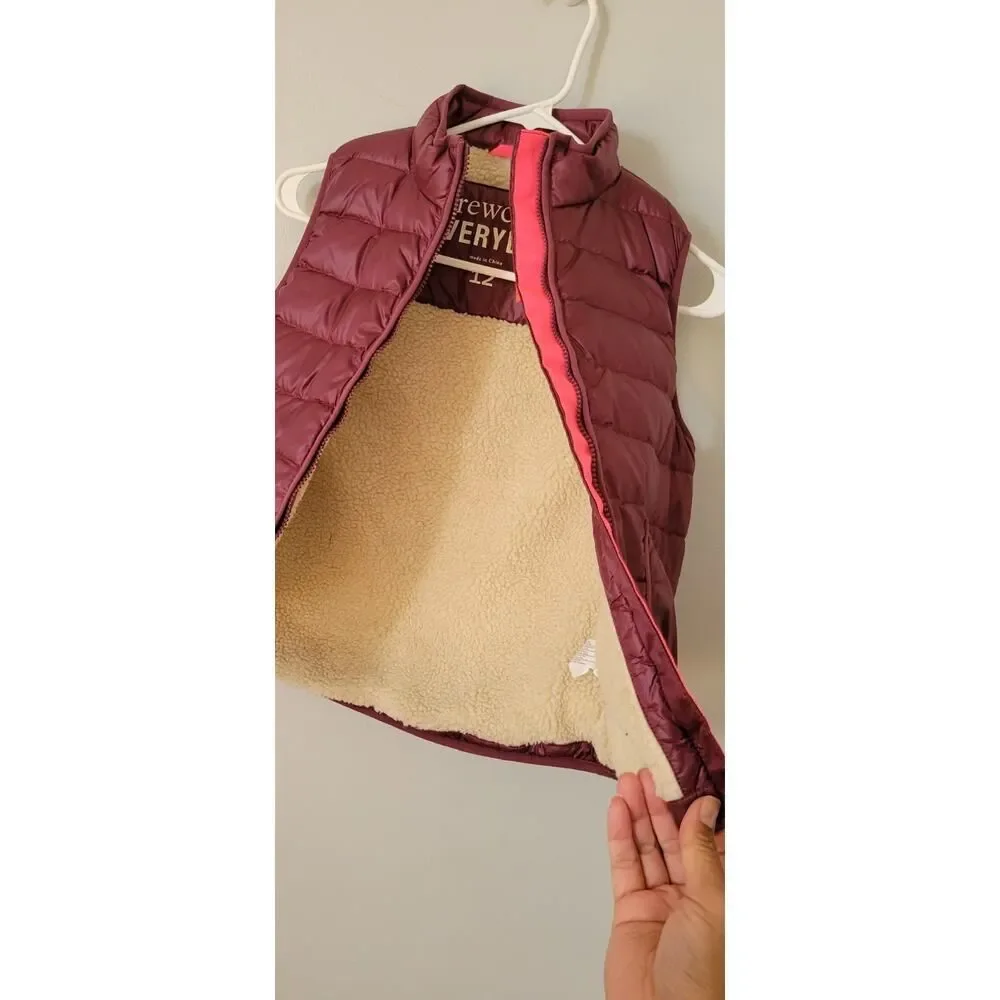 Girl's J.Crew Crewcuts purple pink fleece vest, size 12.